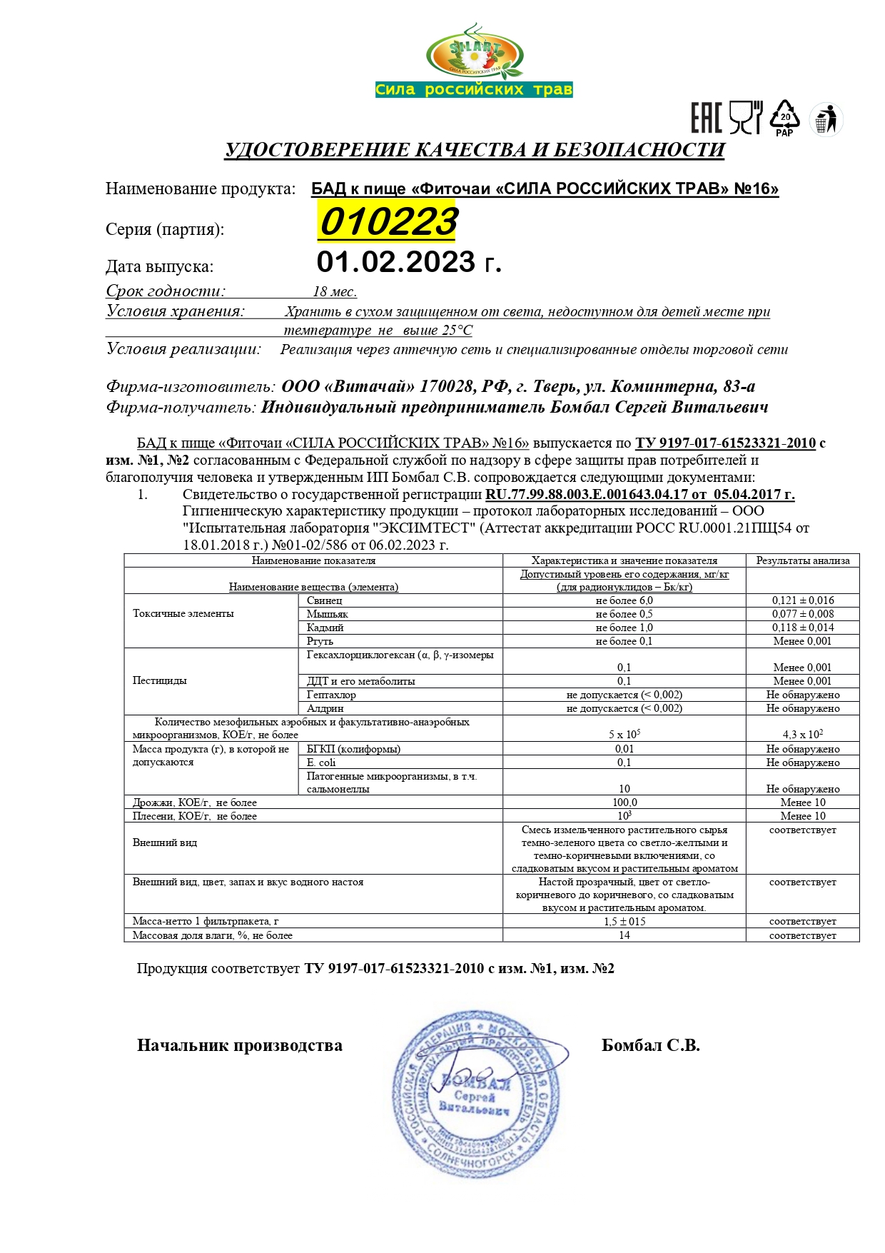 Паспорт №022023